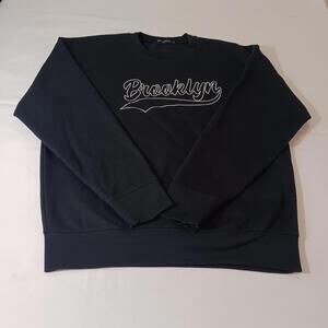 Pretty Little Thing Brooklyn Men's Dark Blue Cotton Long Sleeve Sweatshirt Sz L